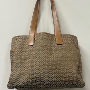 Coach Brown and Tan Tote Bag
